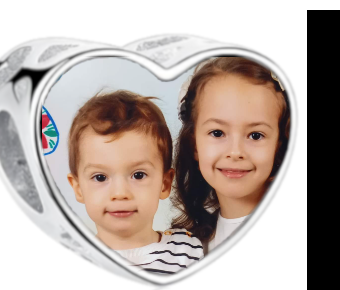 Charms • Zawieszka ze zdjęciem i grawerem • Serce ażurowe 2