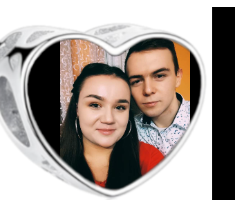 Charms • Zawieszka ze zdjęciem i grawerem • Serce ażurowe 2