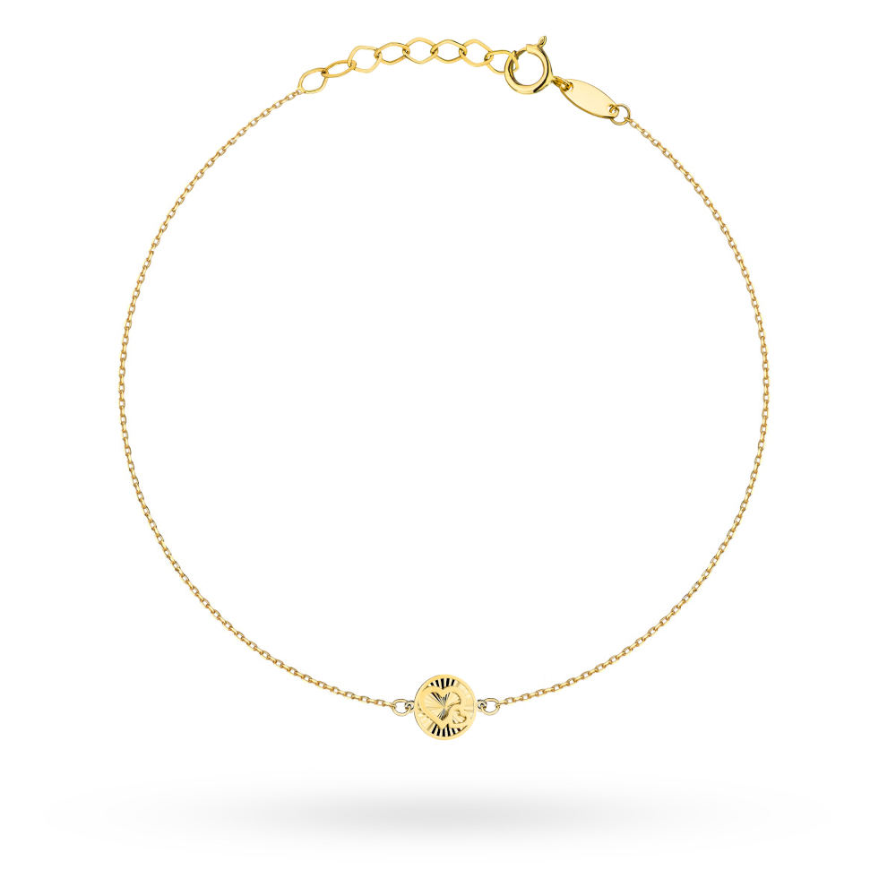 Bransoletka złota serca w diamentowanym kole FUG2-B01195-585 1