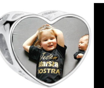 Charms • Zawieszka ze zdjęciem i grawerem • Serce ażurowe 2