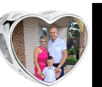 Charms • Zawieszka ze zdjęciem • Serce • Granatowa cyrkonia 1