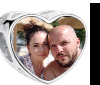 Charms • Zawieszka ze zdjęciem i grawerem • Serce ażurowe 2