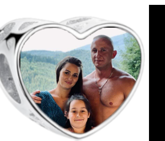 Charms • Zawieszka ze zdjęciem • Serce ażur • Różowe cyrkonie 2
