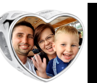 Charms • Zawieszka ze zdjęciem i grawerem • Serce ażurowe 1