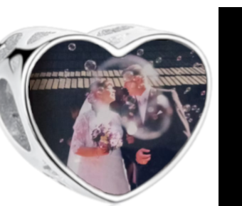 Charms • Zawieszka ze zdjęciem • Serce ażur • Różowe cyrkonie 2