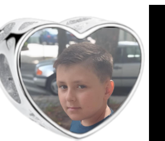 Charms • Zawieszka ze zdjęciem i grawerem • Serce ażurowe 2