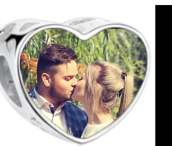 Charms • Zawieszka ze zdjęciem i grawerem • Serce ażurowe 1