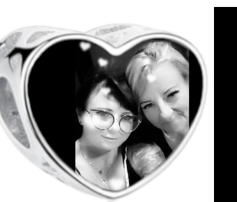 Charms • Zawieszka ze zdjęciem i grawerem • Serce ażurowe 2