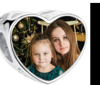 Charms • Zawieszka ze zdjęciem i grawerem • Serce ażurowe 2