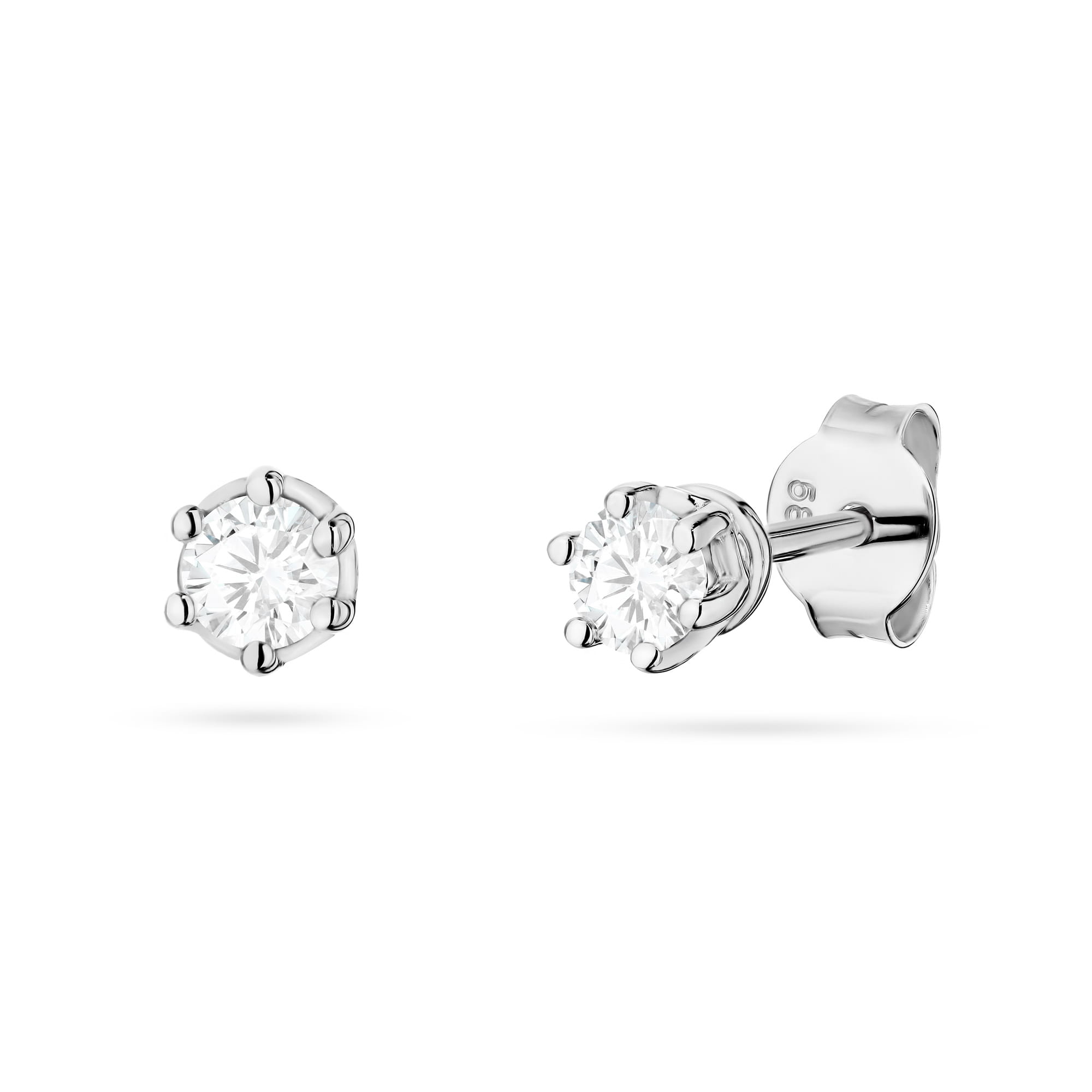 Kolczyki z białego złota z diamentami laboratoryjnymi FKO068-B585-LD0.30 1