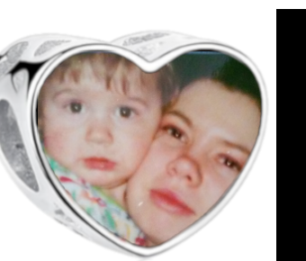 Charms • Zawieszka ze zdjęciem • Serce ażur • Różowe cyrkonie 1