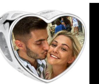 Charms • Zawieszka ze zdjęciem i grawerem • Serce ażurowe 1