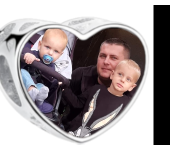 Charms • Zawieszka ze zdjęciem i grawerem • Serce ażurowe 2