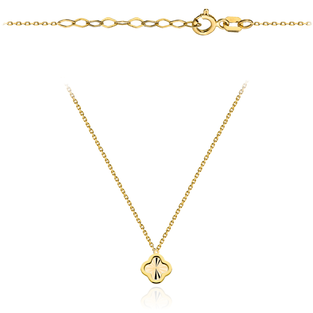 Naszyjnik złoty diamentowana koniczynka FUG3-34-N00589-2 1