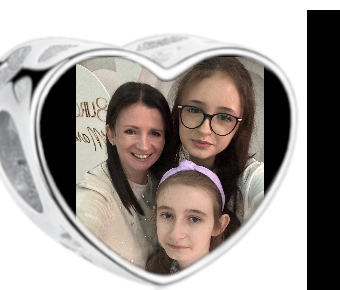 Charms • Zawieszka ze zdjęciem i grawerem • Serce ażurowe 2
