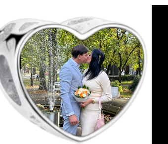 Charms • Zawieszka ze zdjęciem i grawerem • Serce ażurowe 2