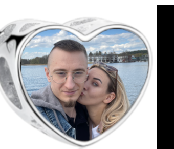 Charms • Zawieszka ze zdjęciem i grawerem • Serce ażurowe 2