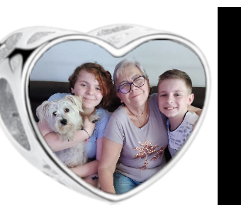 Charms • Zawieszka ze zdjęciem i grawerem • Serce ażurowe 2