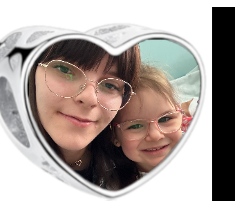Charms • Zawieszka ze zdjęciem i grawerem • Serce ażurowe 2