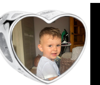 Charms • Zawieszka ze zdjęciem • Serce ażur • Różowe cyrkonie 2