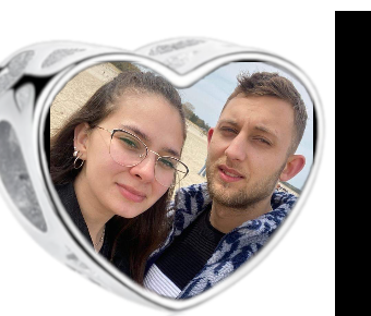 Charms • Zawieszka ze zdjęciem i grawerem • Serce ażurowe 1