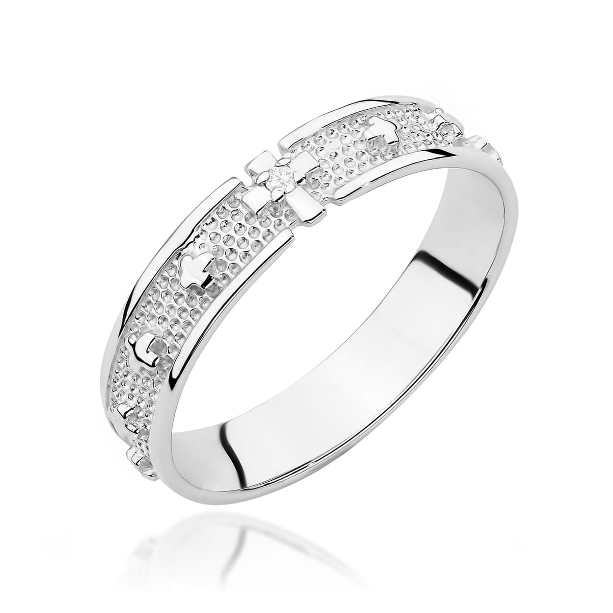 Pierścionek różaniec na palec z diamentem 0.0086 ct F580-B585-B0.0086 2