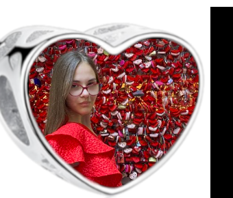 Charms • Zawieszka ze zdjęciem i grawerem • Serce ażurowe 2