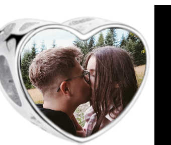 Charms • Zawieszka ze zdjęciem i grawerem • Serce ażurowe 1