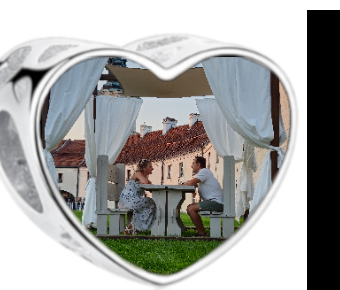 Charms • Zawieszka ze zdjęciem i grawerem • Serce ażurowe 2