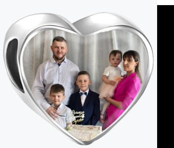 Charms • Zawieszka ze zdjęciem • Serce • Różowe cyrkonie 2