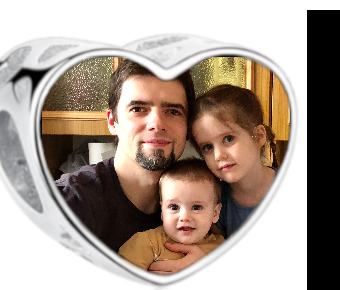 Charms • Zawieszka ze zdjęciem i grawerem • Serce ażurowe 2
