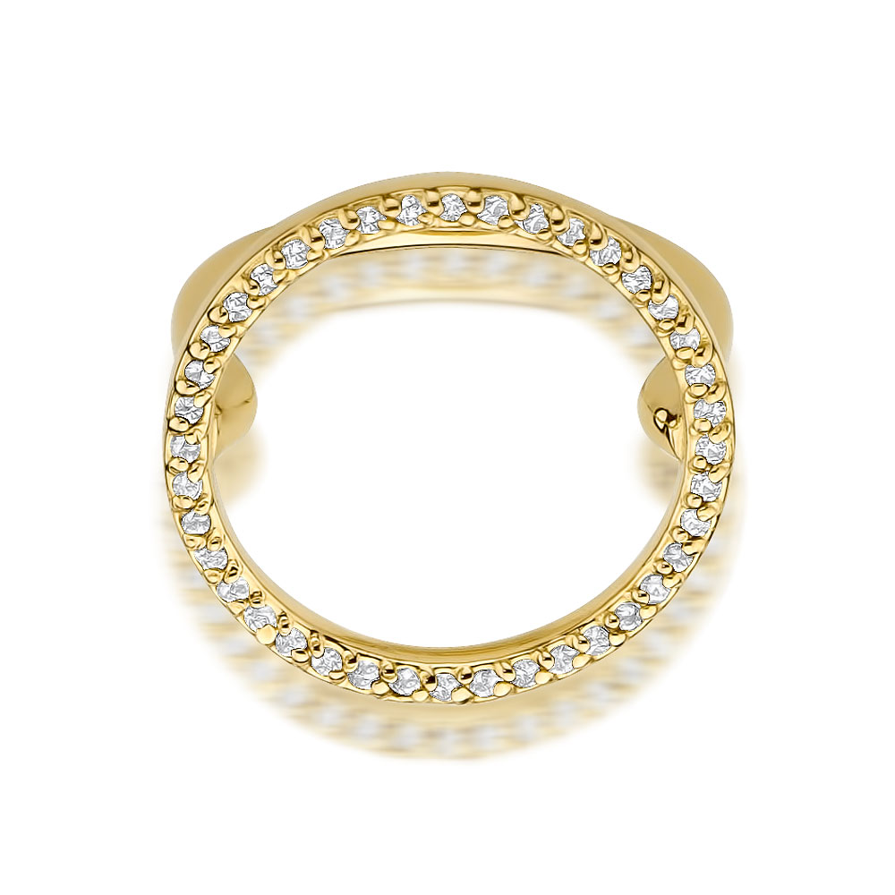 Pierścionek z żółtego złota z brylantami 0.20 ct 3