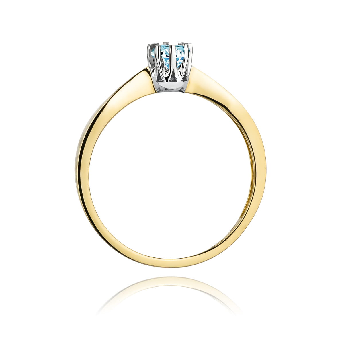 Pierścionek zaręczynowy z żółtego złota z topazem 0.25 ct 4
