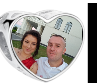 Charms • Zawieszka ze zdjęciem i grawerem • Serce ażurowe 2