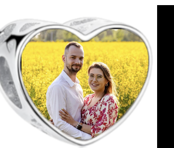 Charms • Zawieszka ze zdjęciem i grawerem • Serce ażurowe 2