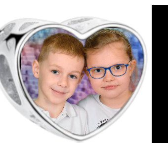 Charms • Zawieszka ze zdjęciem i grawerem • Serce ażurowe 2