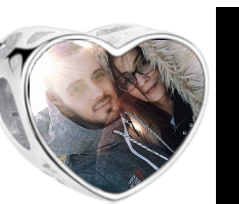 Charms • Zawieszka ze zdjęciem i grawerem • Serce ażurowe 2