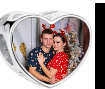 Charms • Zawieszka ze zdjęciem i grawerem • Serce ażurowe 2