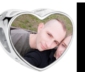 Charms • Zawieszka ze zdjęciem i grawerem • Serce ażurowe 1
