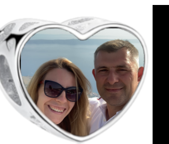 Charms • Zawieszka ze zdjęciem • Serce ażur • Różowe cyrkonie 2