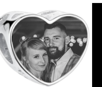 Charms • Zawieszka ze zdjęciem • Serce ażur • Różowe cyrkonie 1