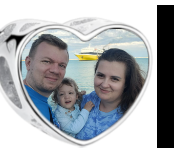 Charms • Zawieszka ze zdjęciem i grawerem • Serce ażurowe 2