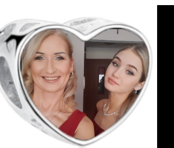 Charms • Zawieszka ze zdjęciem i grawerem • Serce ażurowe 1