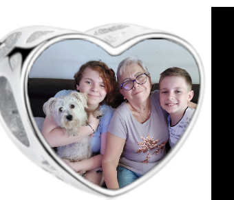 Charms • Zawieszka ze zdjęciem i grawerem • Serce ażurowe 2