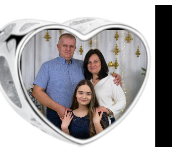 Charms • Zawieszka ze zdjęciem i grawerem • Serce ażurowe 2