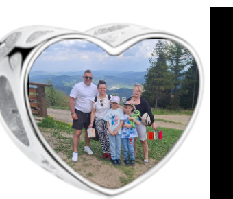 Charms • Zawieszka ze zdjęciem i grawerem • Serce ażurowe 2
