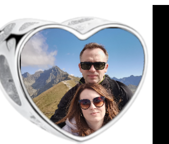 Charms • Zawieszka ze zdjęciem • Serce ażur • Różowe cyrkonie 2