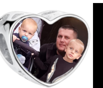Charms • Zawieszka ze zdjęciem i grawerem • Serce ażurowe 1