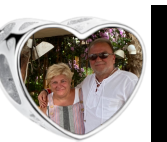 Charms • Zawieszka ze zdjęciem • Serce ażur • Różowe cyrkonie 2
