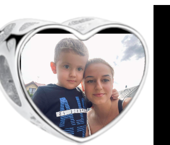 Charms • Zawieszka ze zdjęciem i grawerem • Serce ażurowe 2